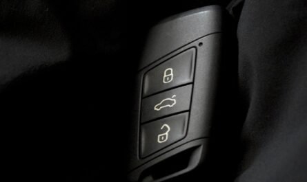 Car key fob showing lock and unlock buttons