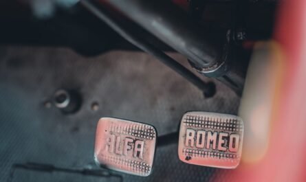 Close-up of car pedals inside a vehicle