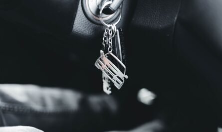 Car key in the ignition of a vehicle