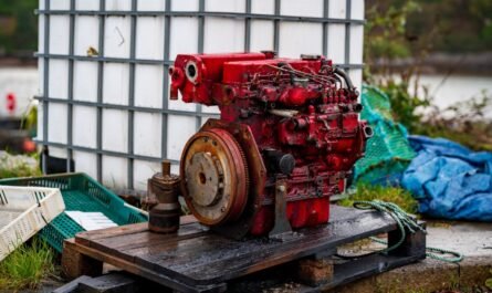 Diesel engine component removed for inspection