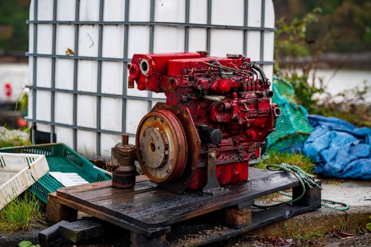 Diesel engine component removed for inspection