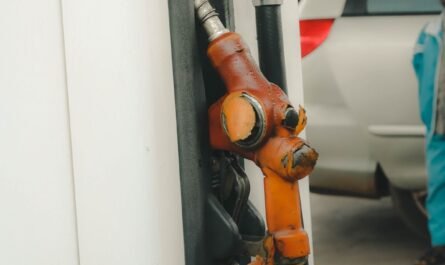 Fuel pump nozzle at a filling station