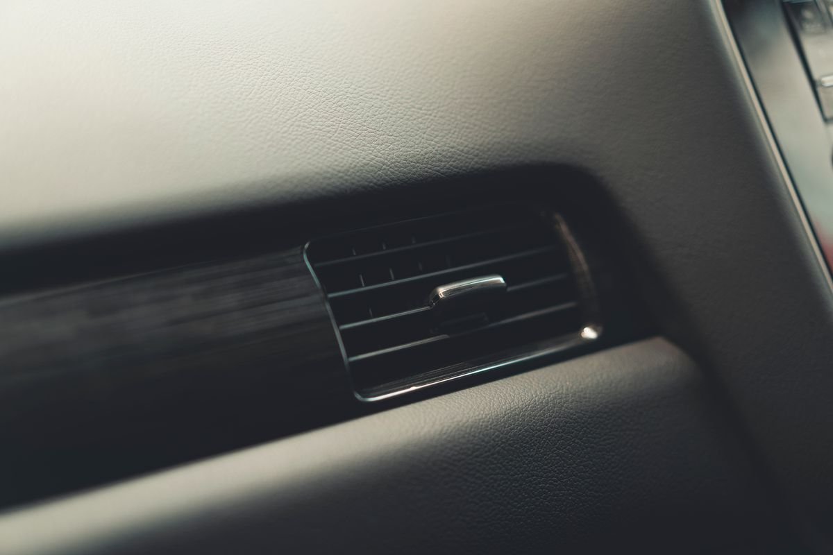 Close-up of a car dashboard air vent
