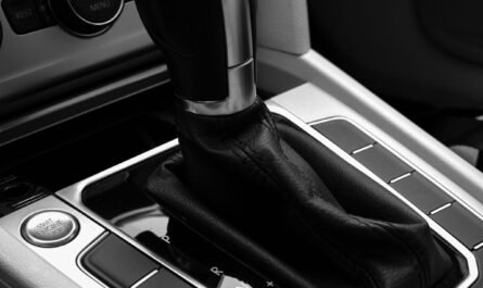 Close-up of a car gear shift lever
