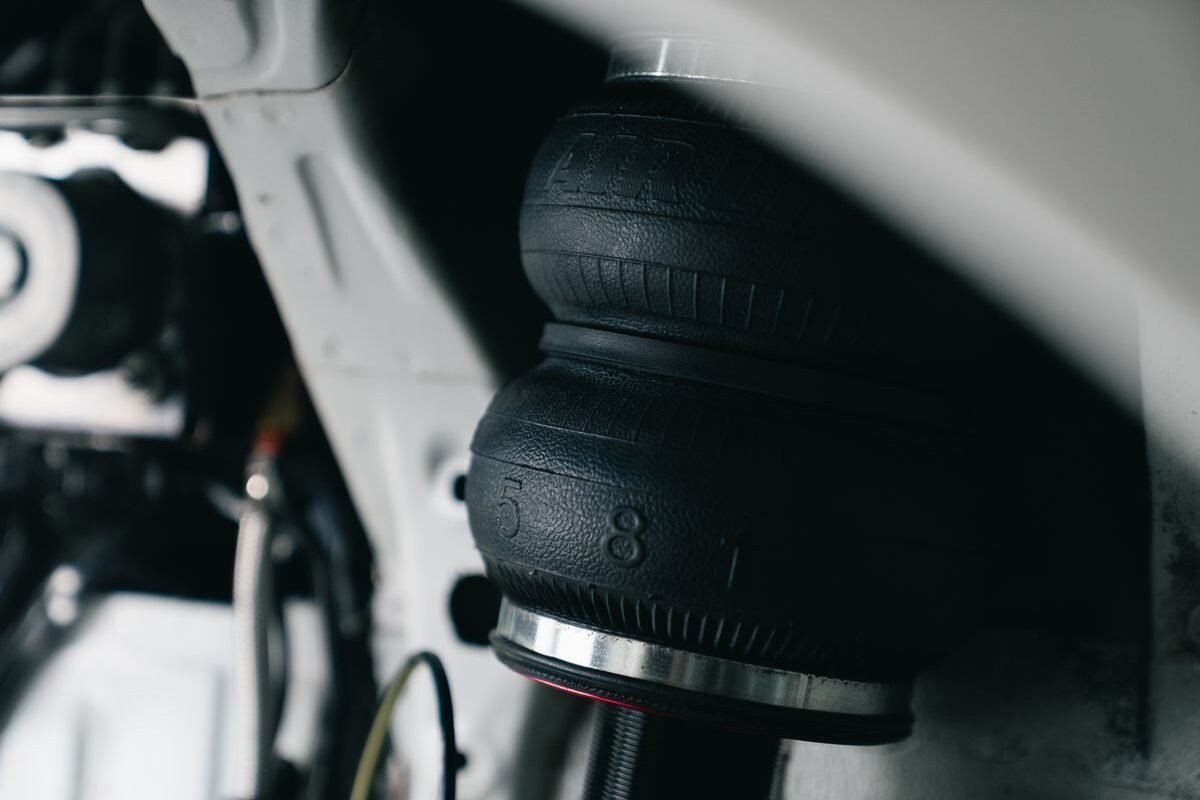 Close-up of a vehicle suspension component