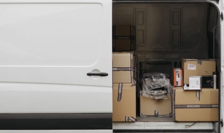 Open delivery van with side door open