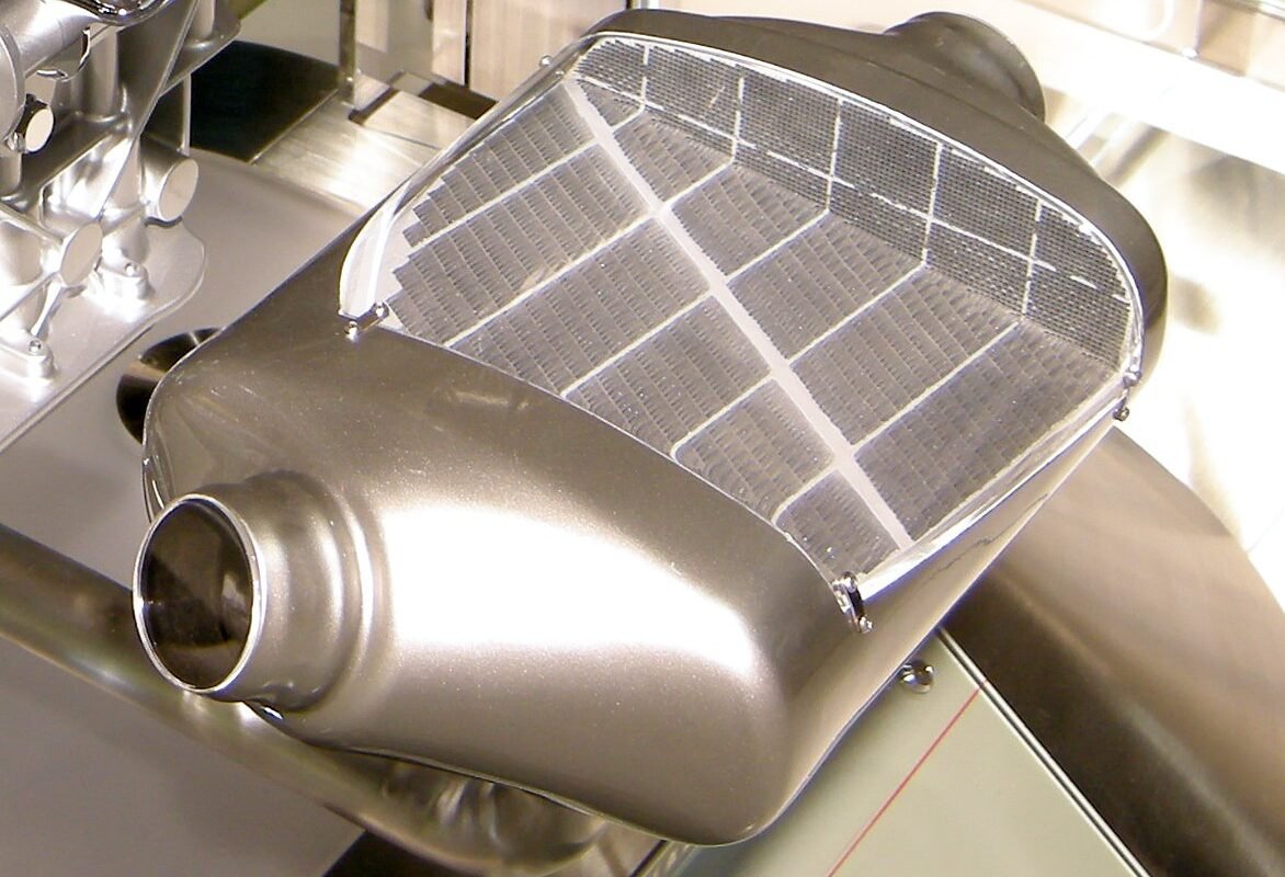 Diesel particulate filter (DPF) removed from a vehicle